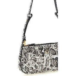 Gray Calfskin Crossbody Bag