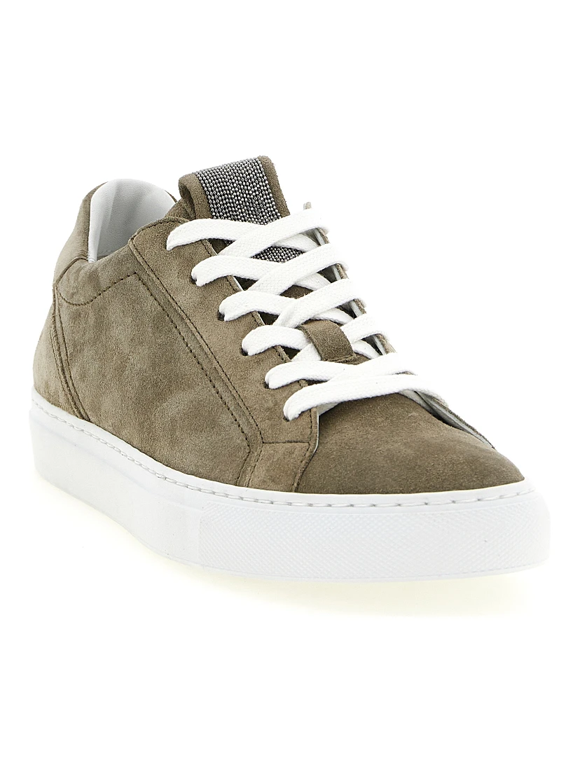 Gray Calfskin Low Top Sneakers