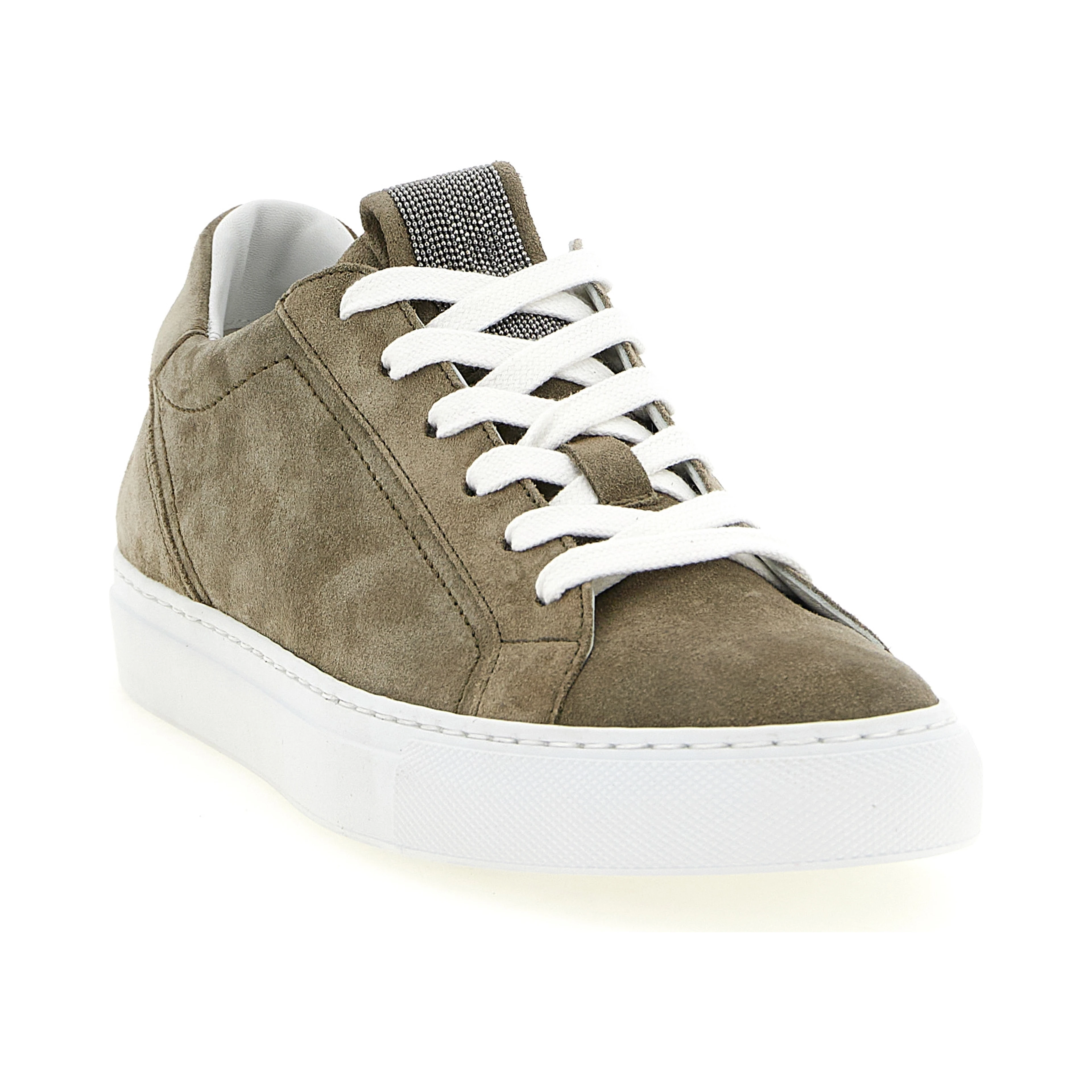 Gray Calfskin Low Top Sneakers