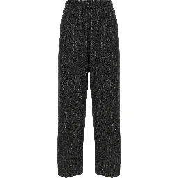 Gray Virgin Wool Casual Pants