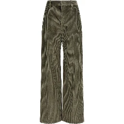 Bicolor Cotton Flared Pants