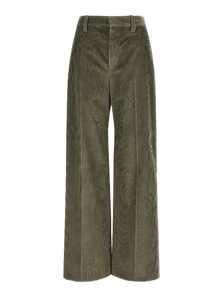 Bicolor Cotton Flared Pants