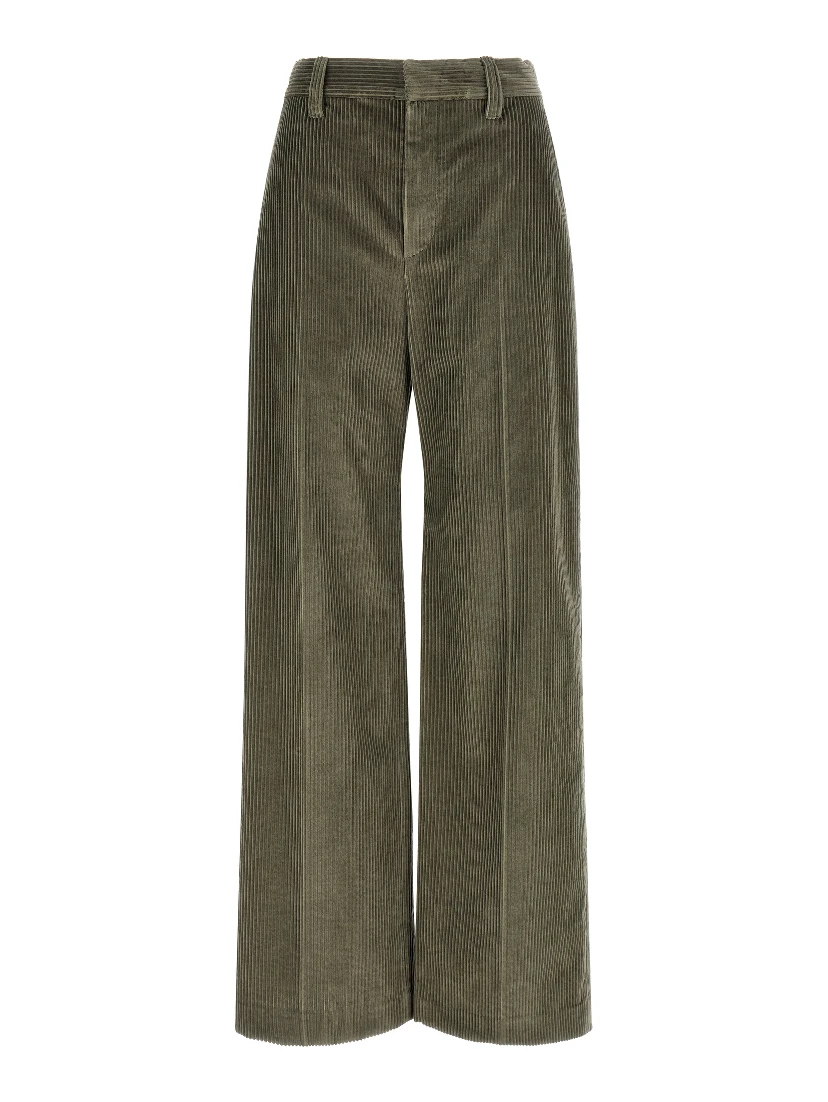 Bicolor Cotton Flared Pants