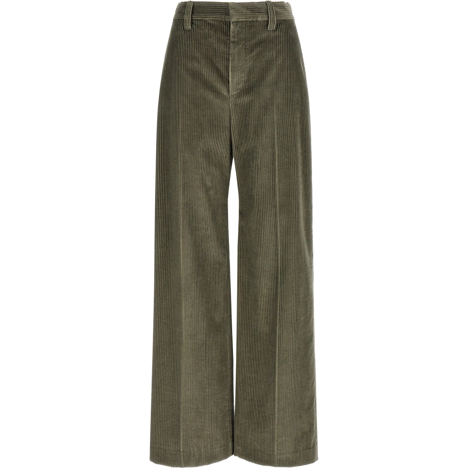 Bicolor Cotton Flared Pants