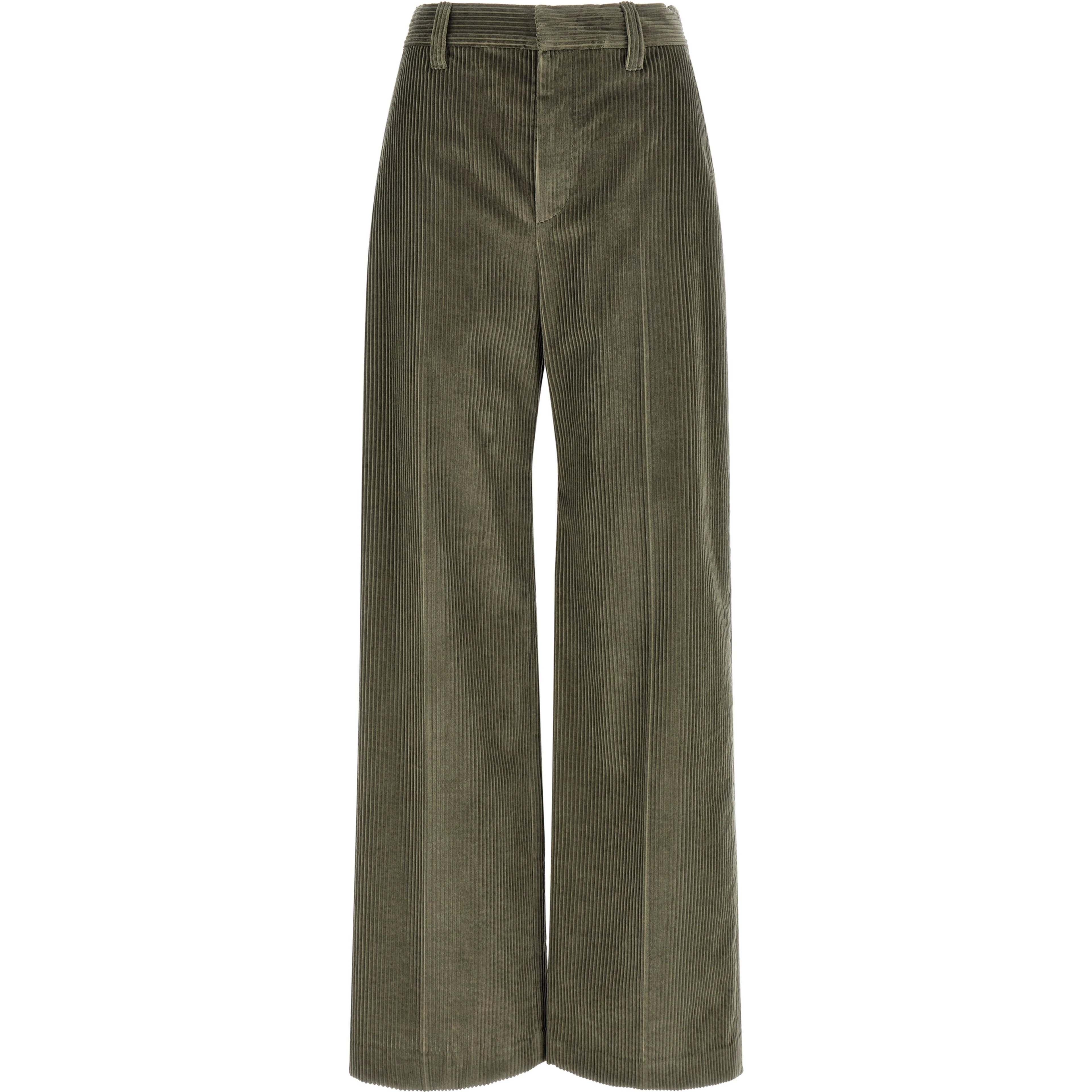 Bicolor Cotton Flared Pants