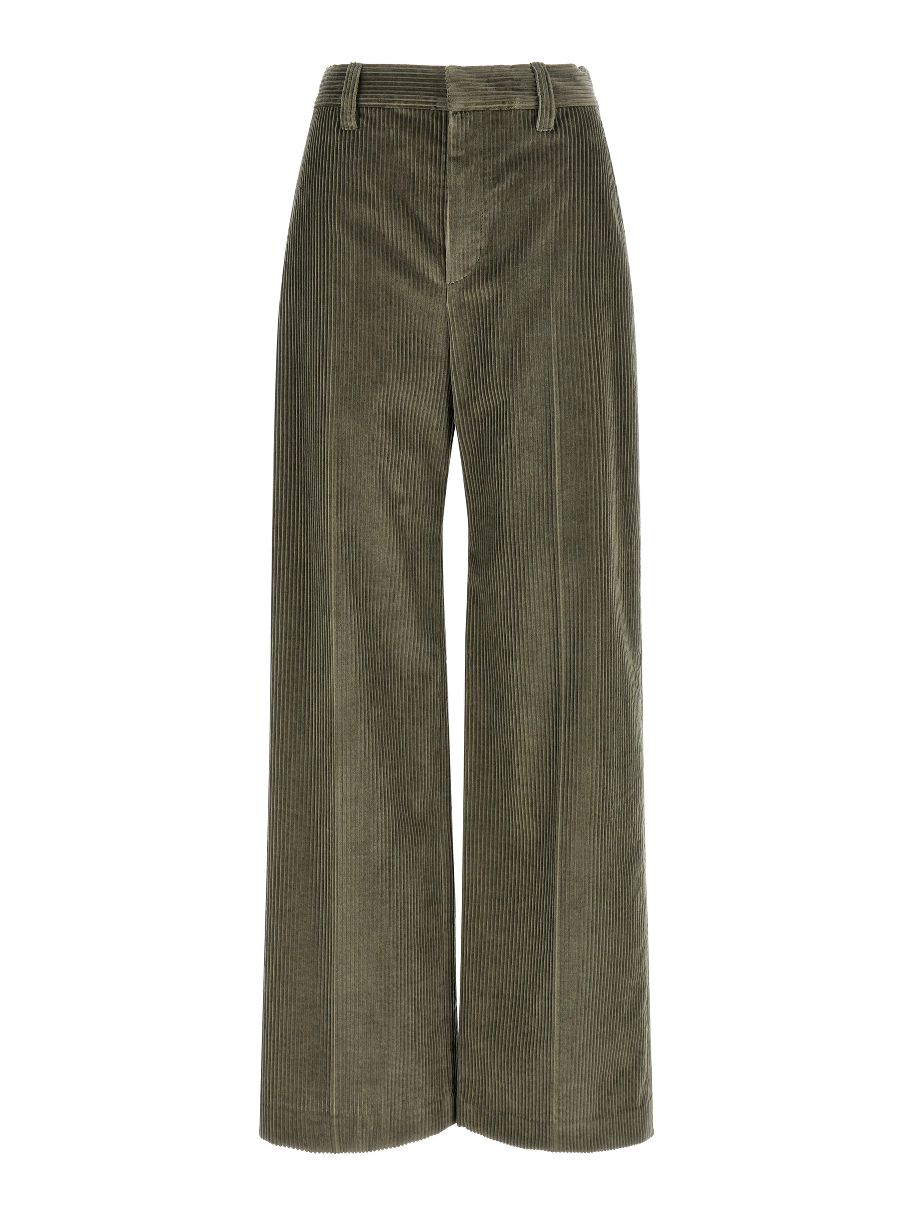 Bicolor Cotton Flared Pants
