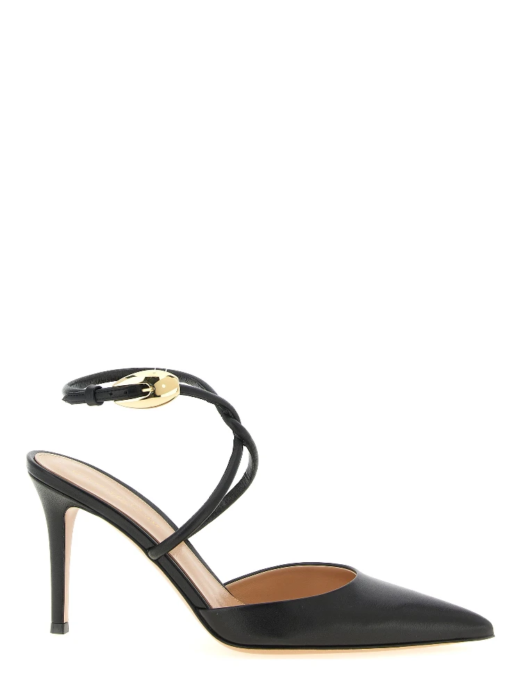 Black Lamb Leather High Heel Pumps