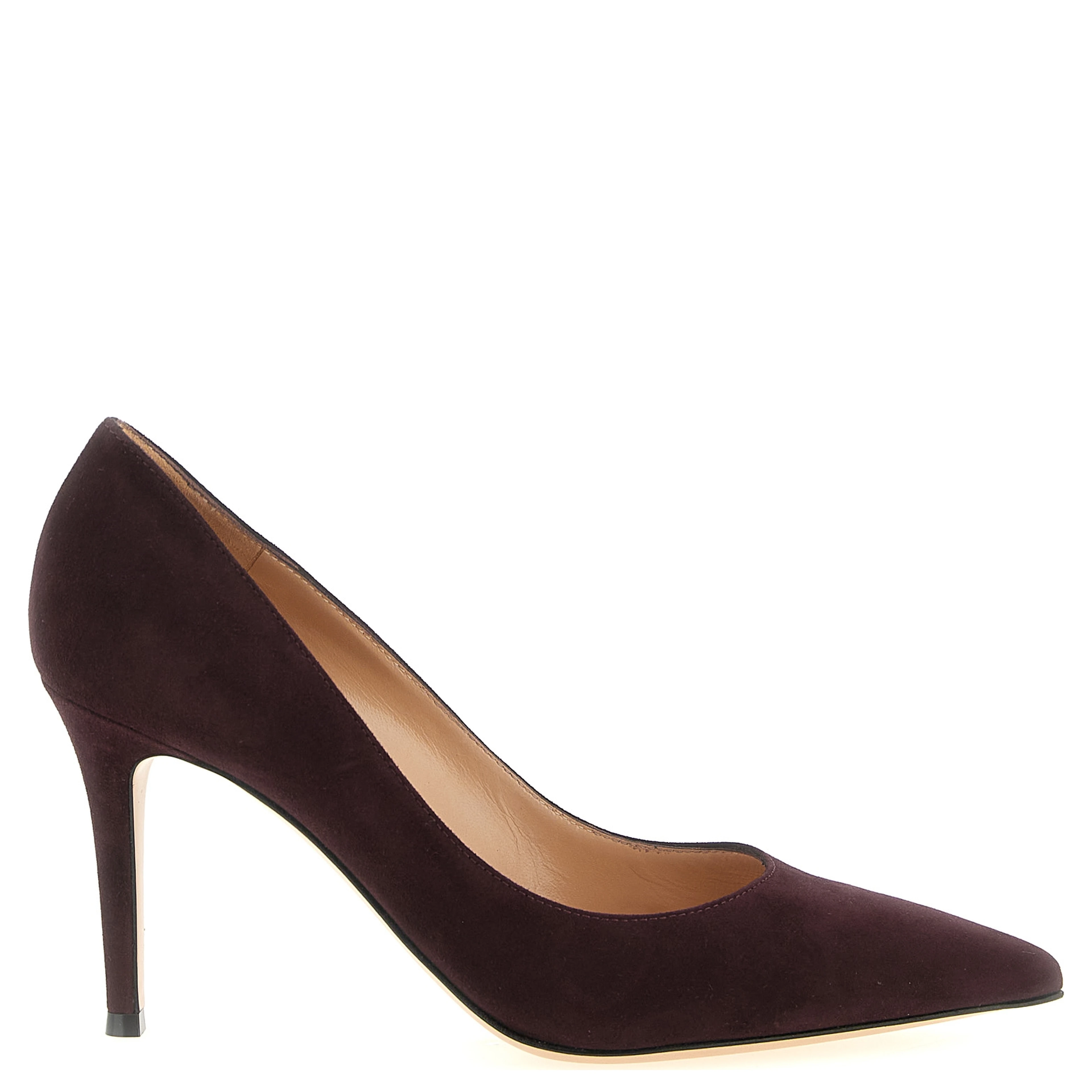 Bordeaux Suede Leather High Heel Pumps