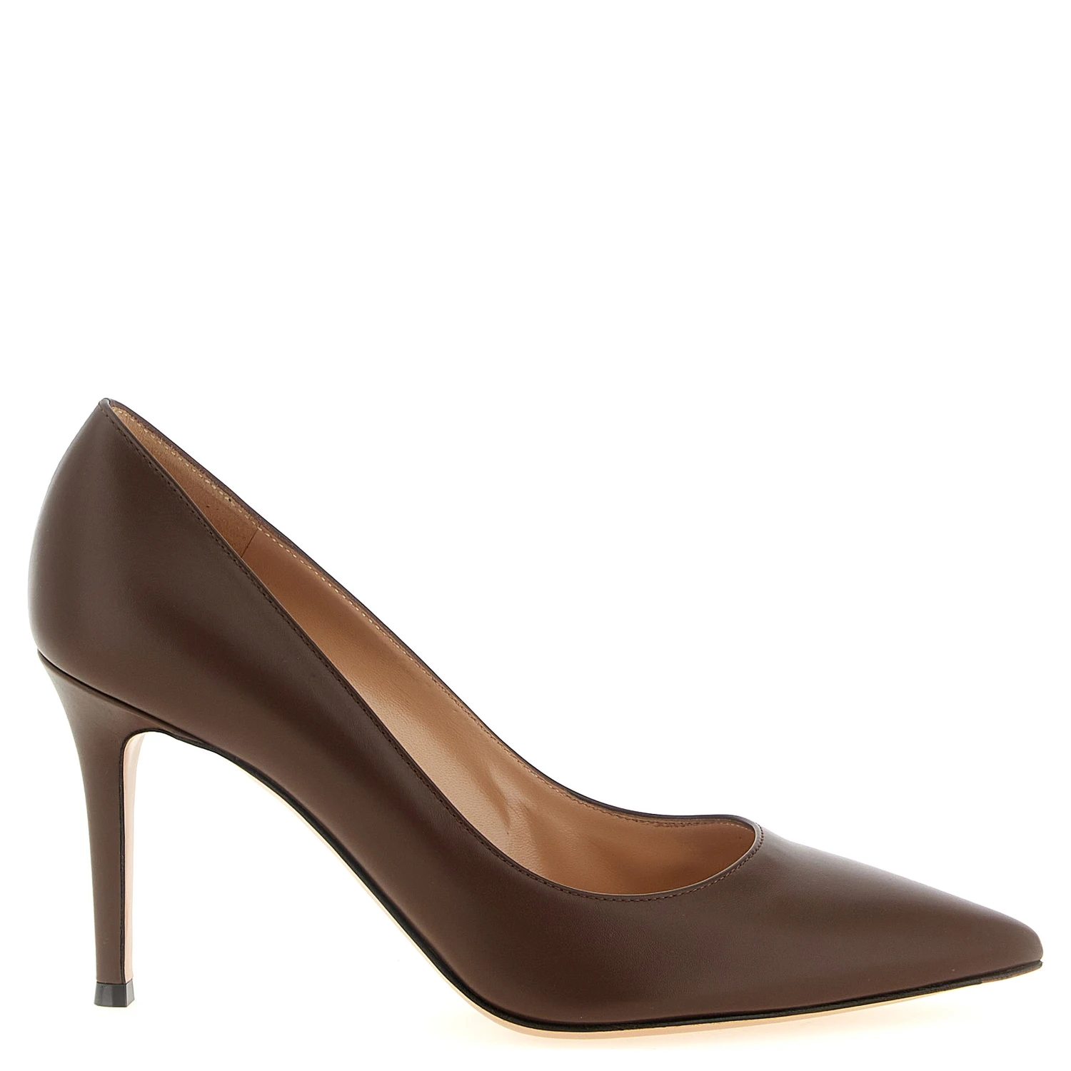 Brown Calfskin High Heel Pumps