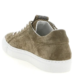 Gray Calfskin Low Top Sneakers