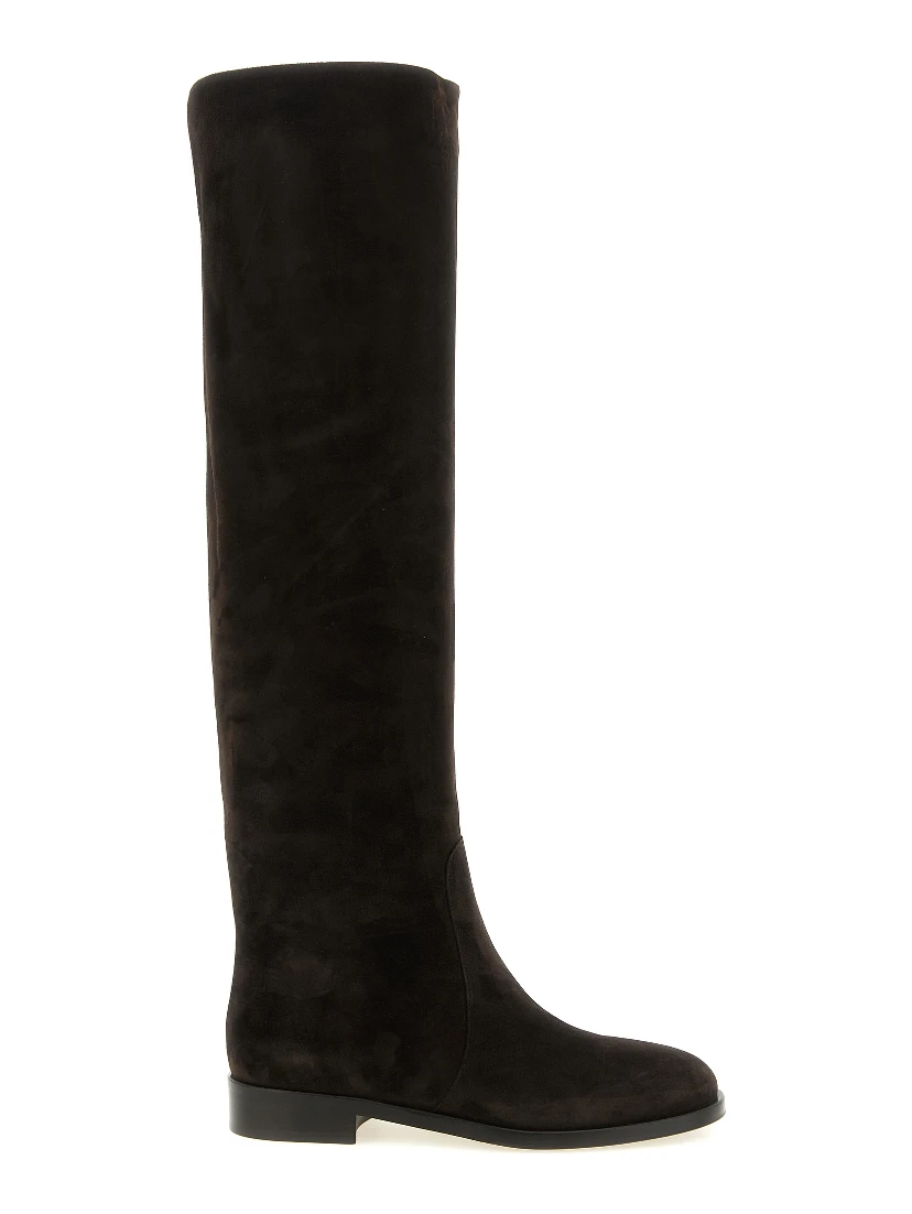 Brown Suede Leather Over The Knee