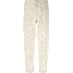 White Cotton Relaxed Fit Jeans