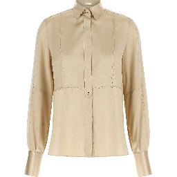 Beige Silk Blouse