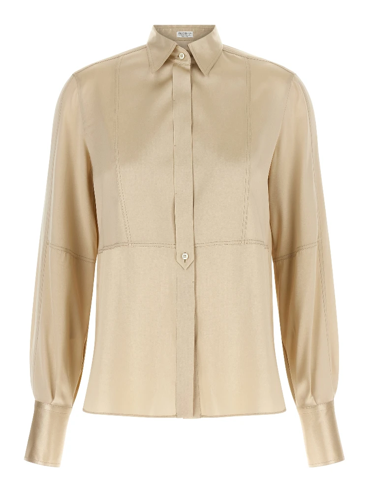 Beige Silk Blouse