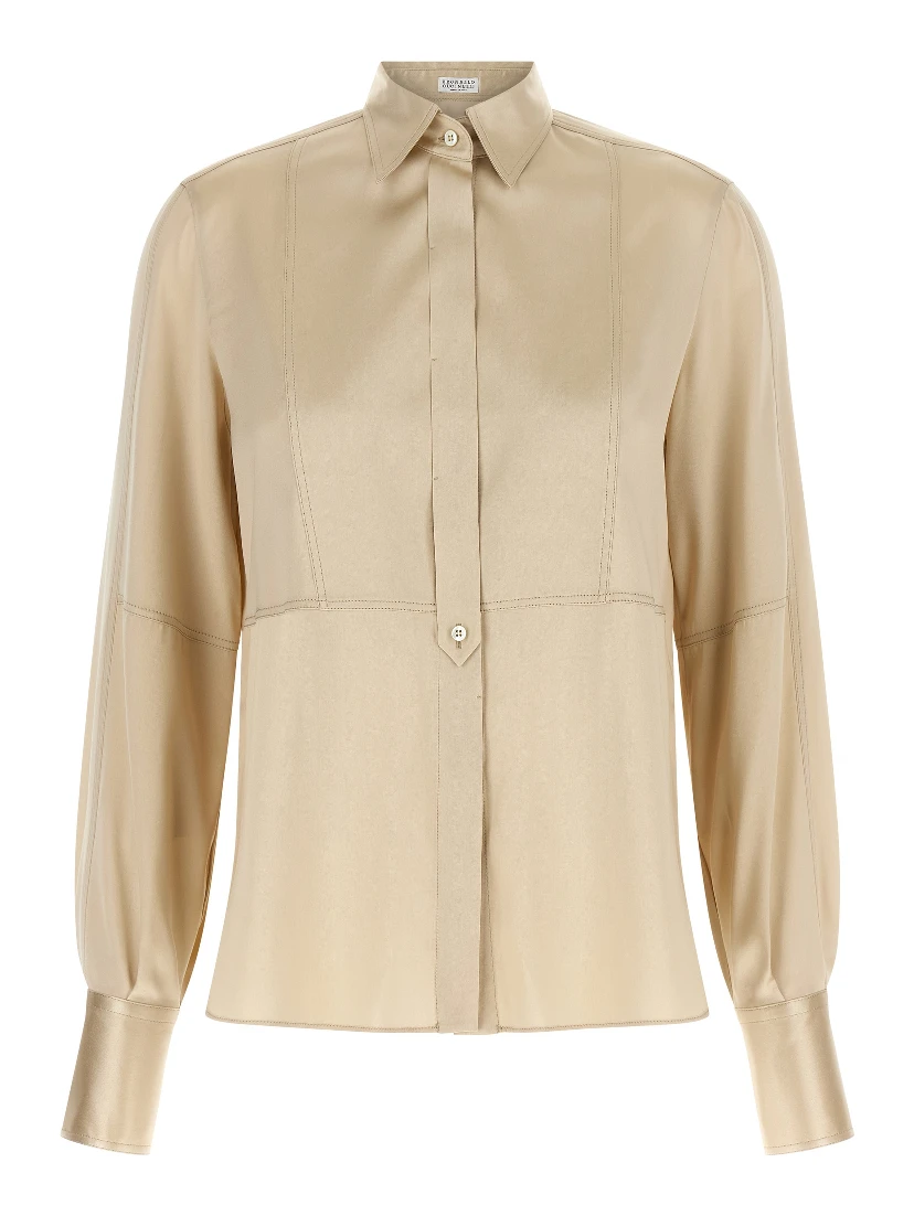 Beige Silk Blouse