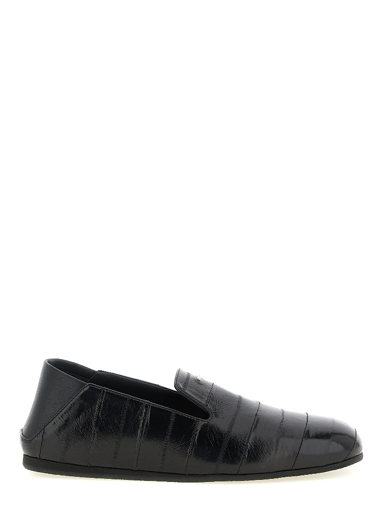 Black Leather Slip-On Loafers