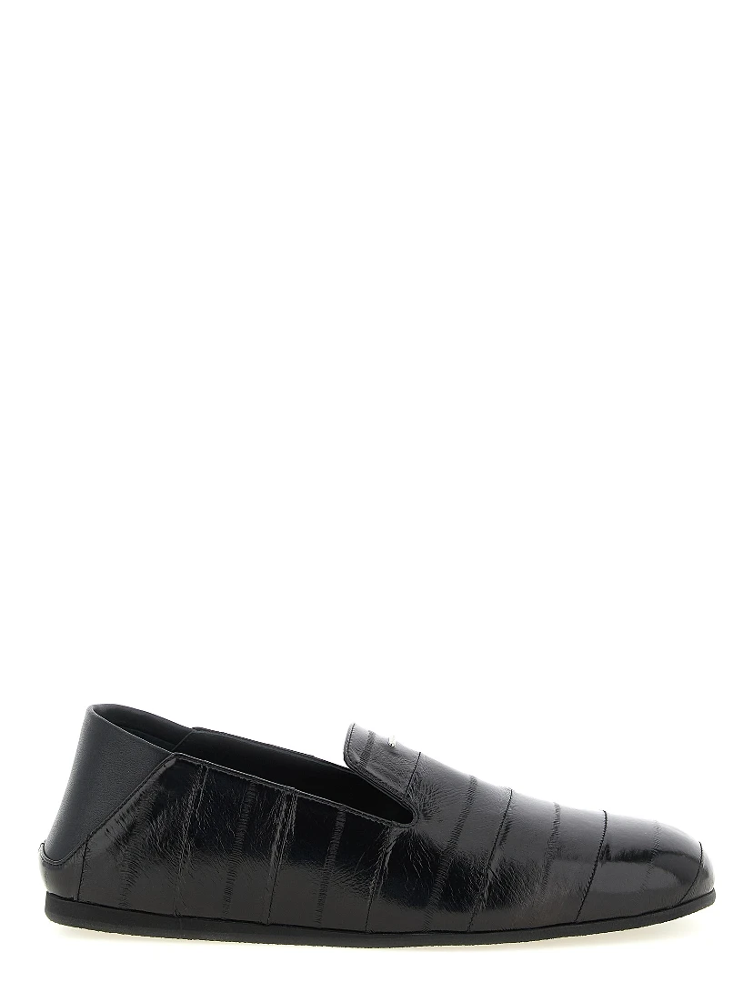 Black Leather Slip-On Loafers