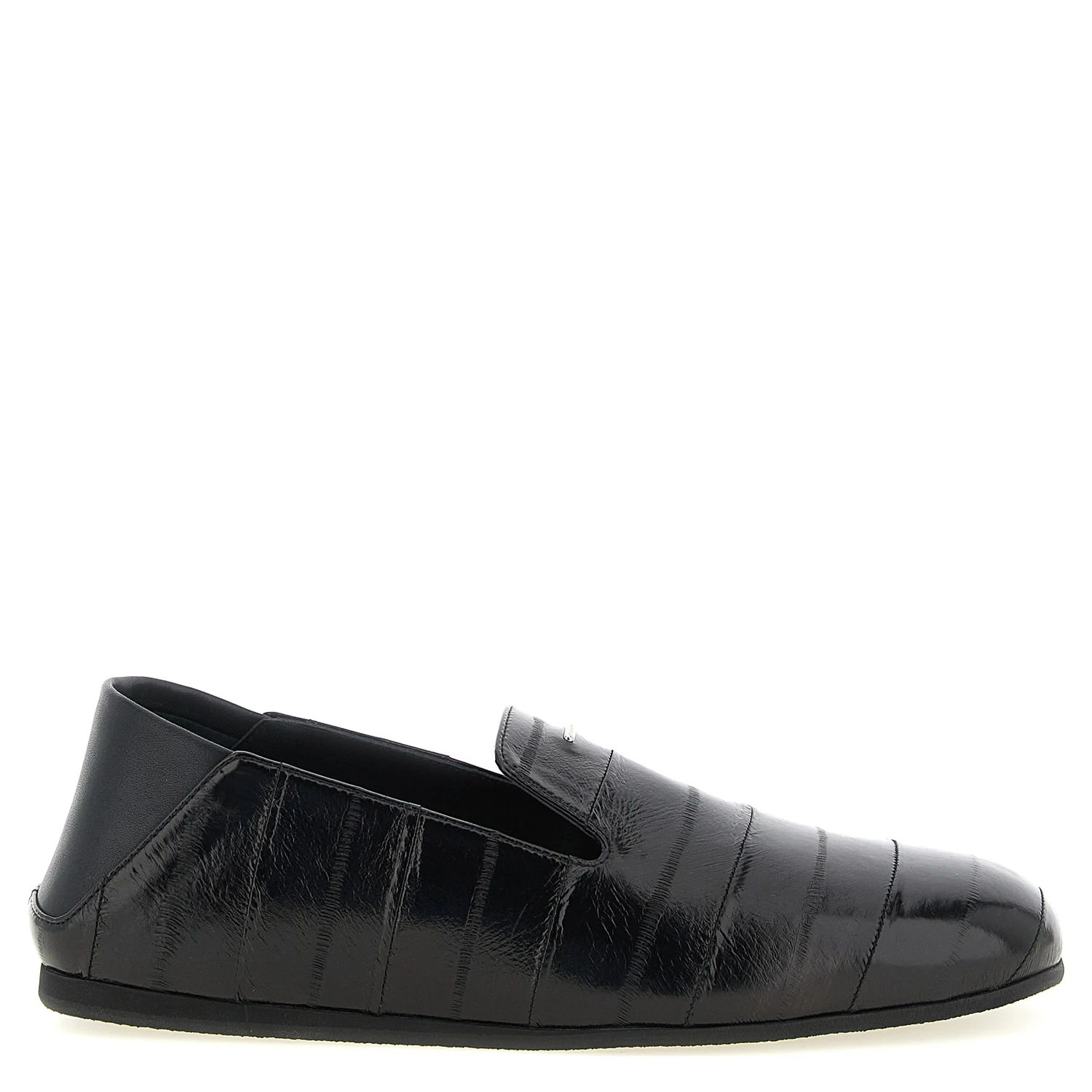 Black Leather Slip-On Loafers