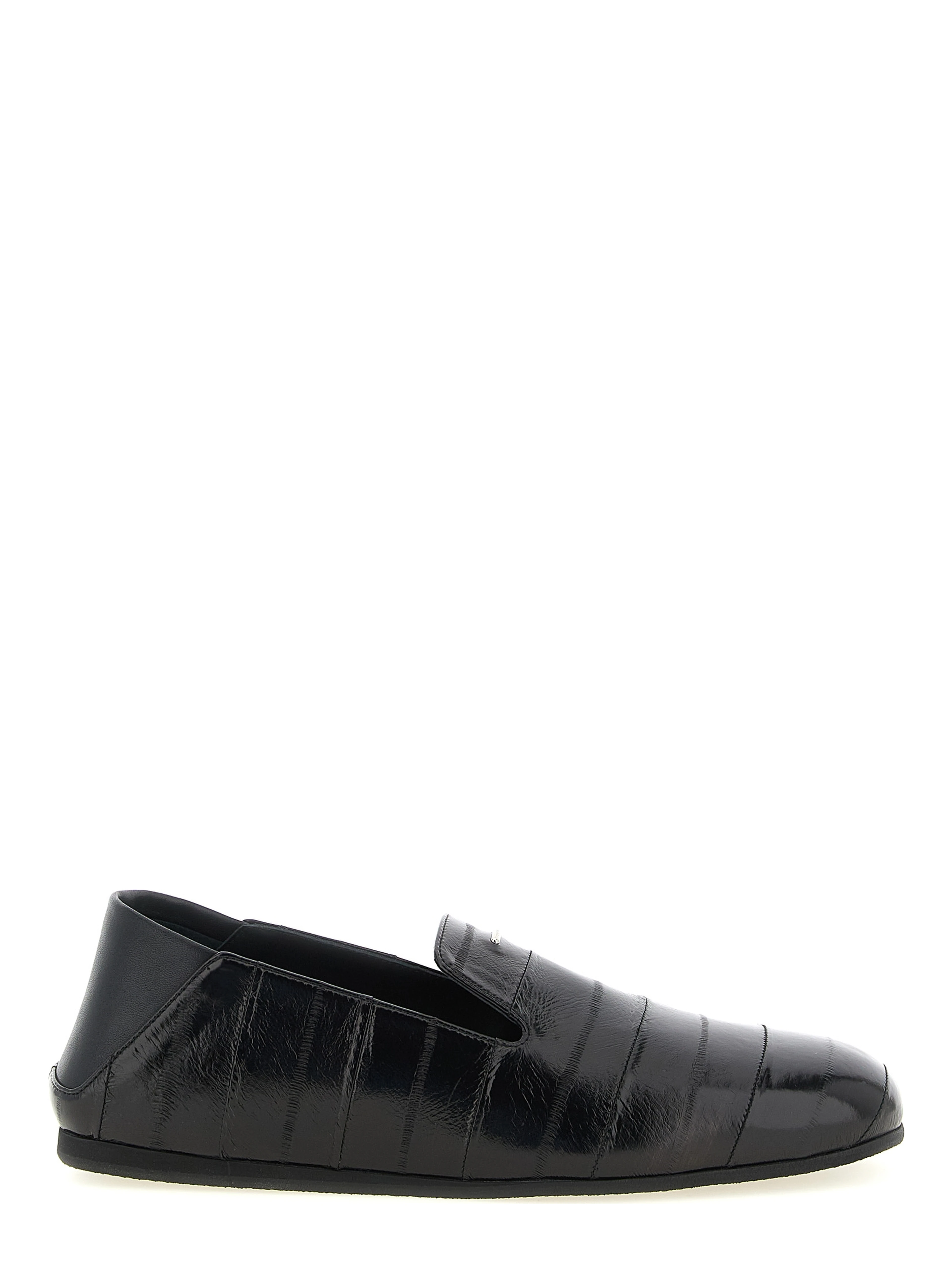 Black Leather Slip-On Loafers