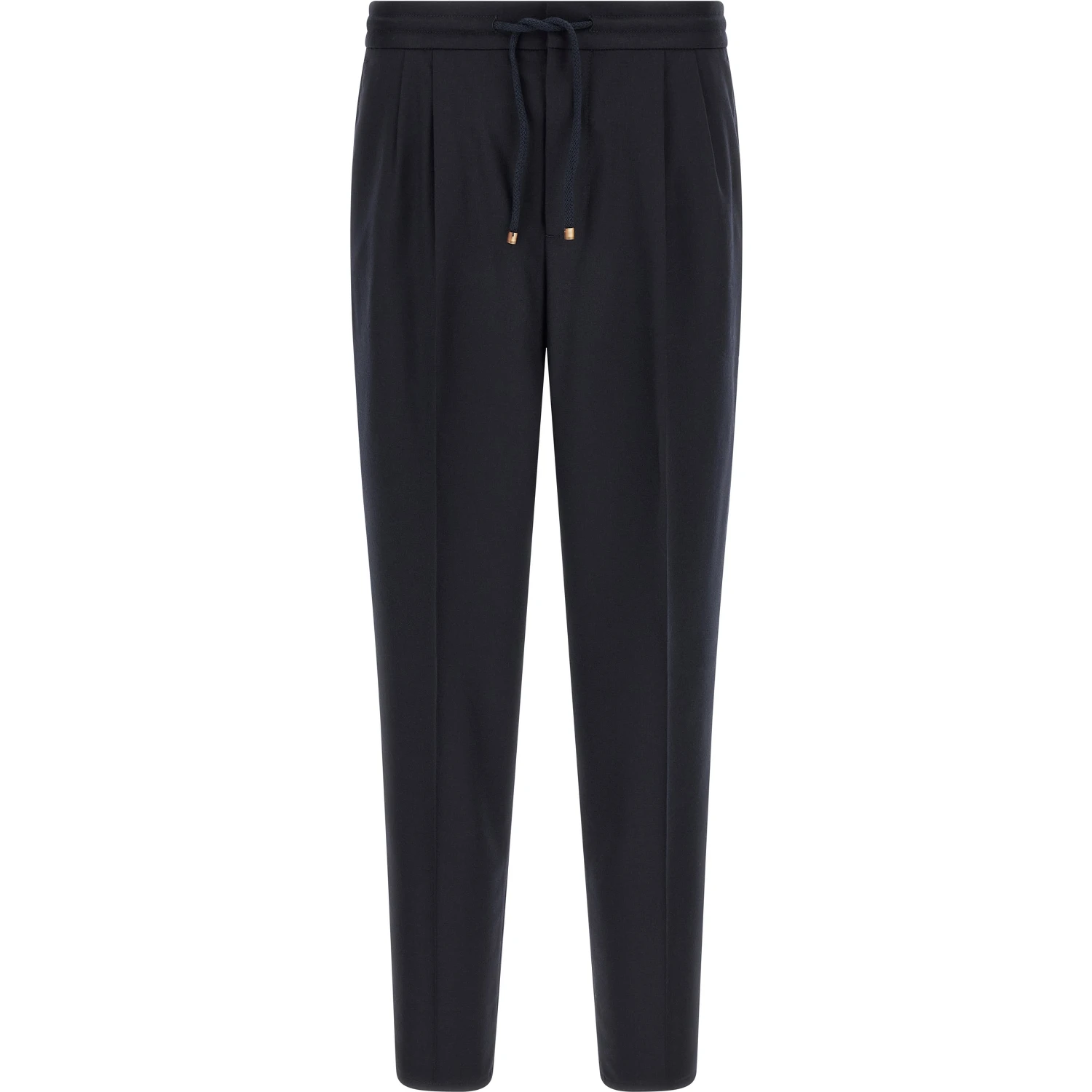 Blue Virgin Wool Casual Pants