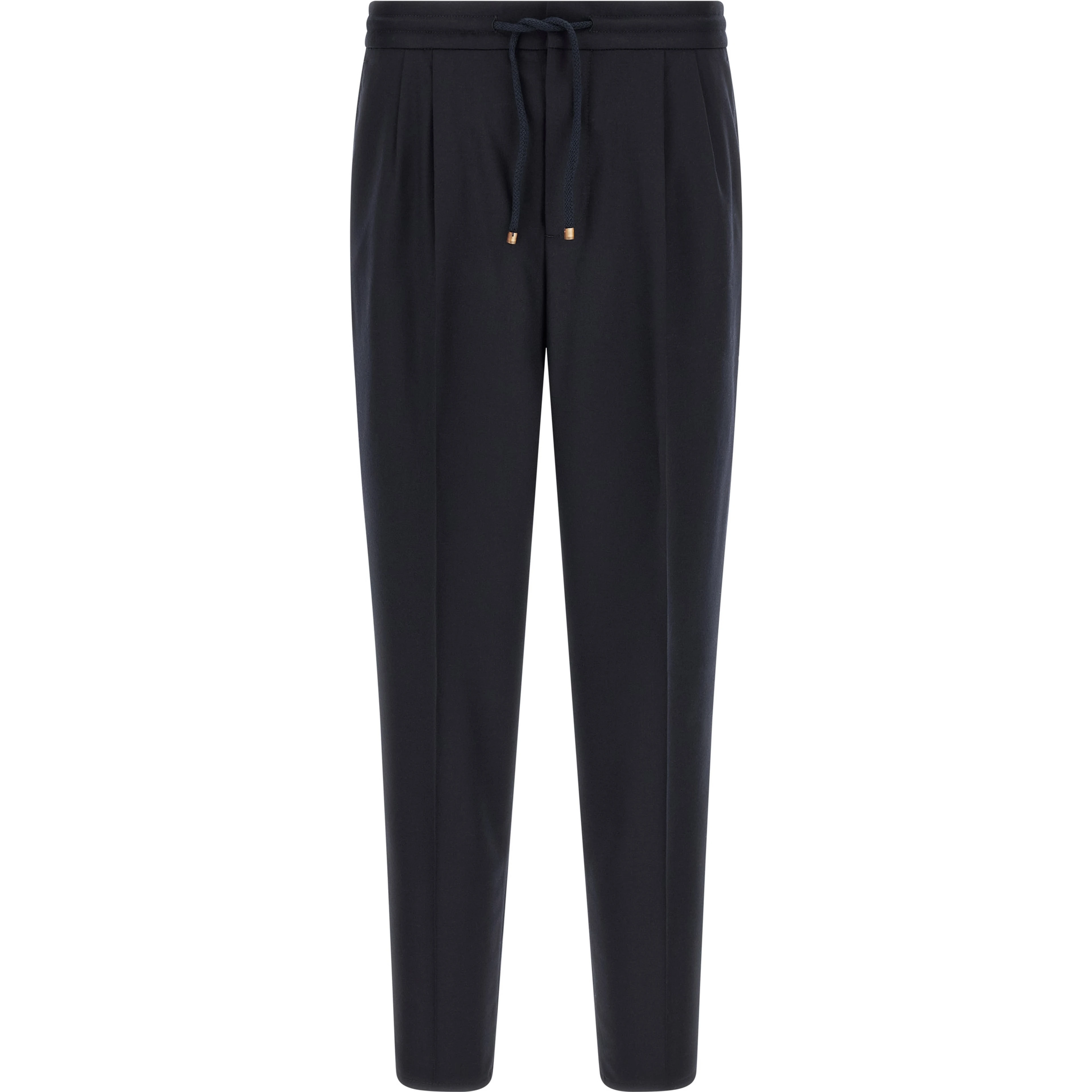 Blue Virgin Wool Casual Pants