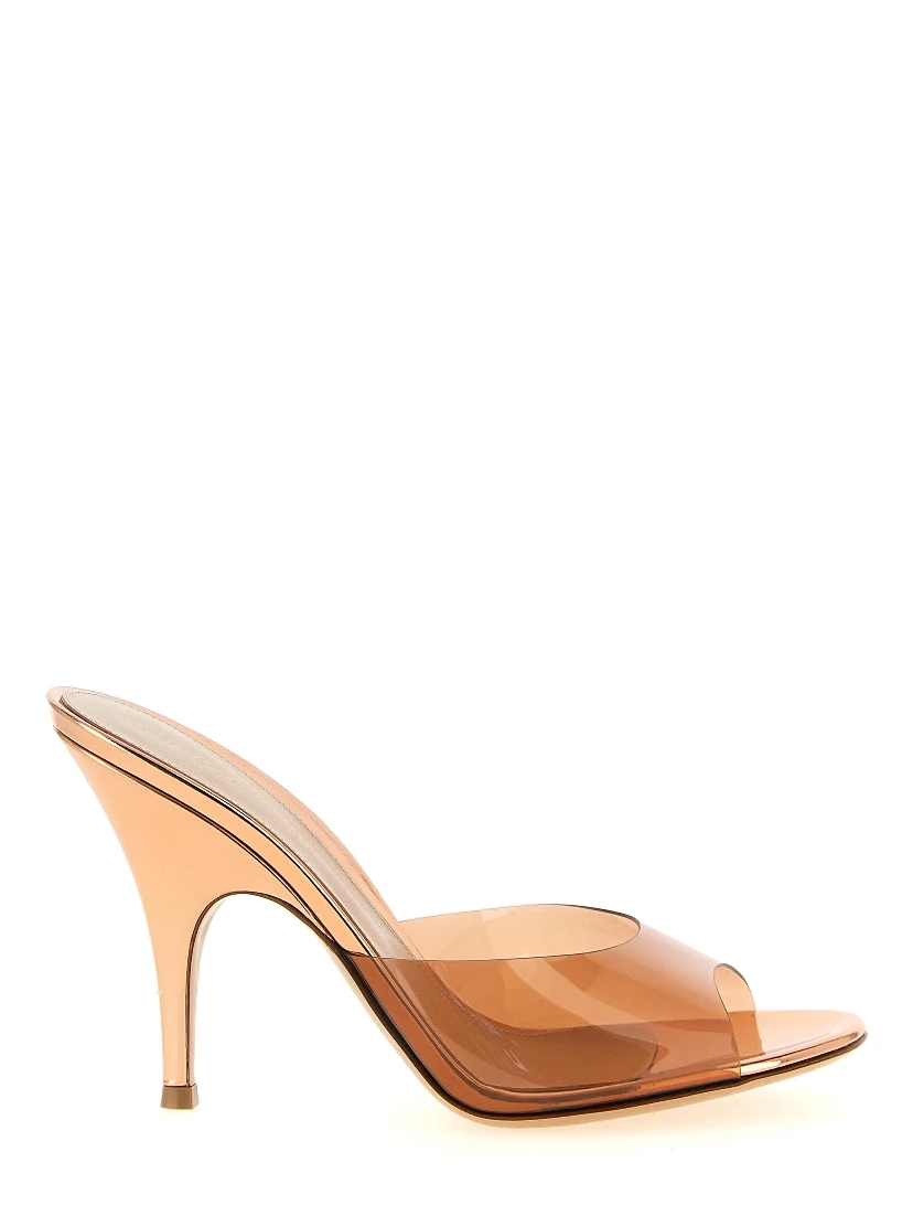 Orange Polyethylene Stiletto Heel Sandals