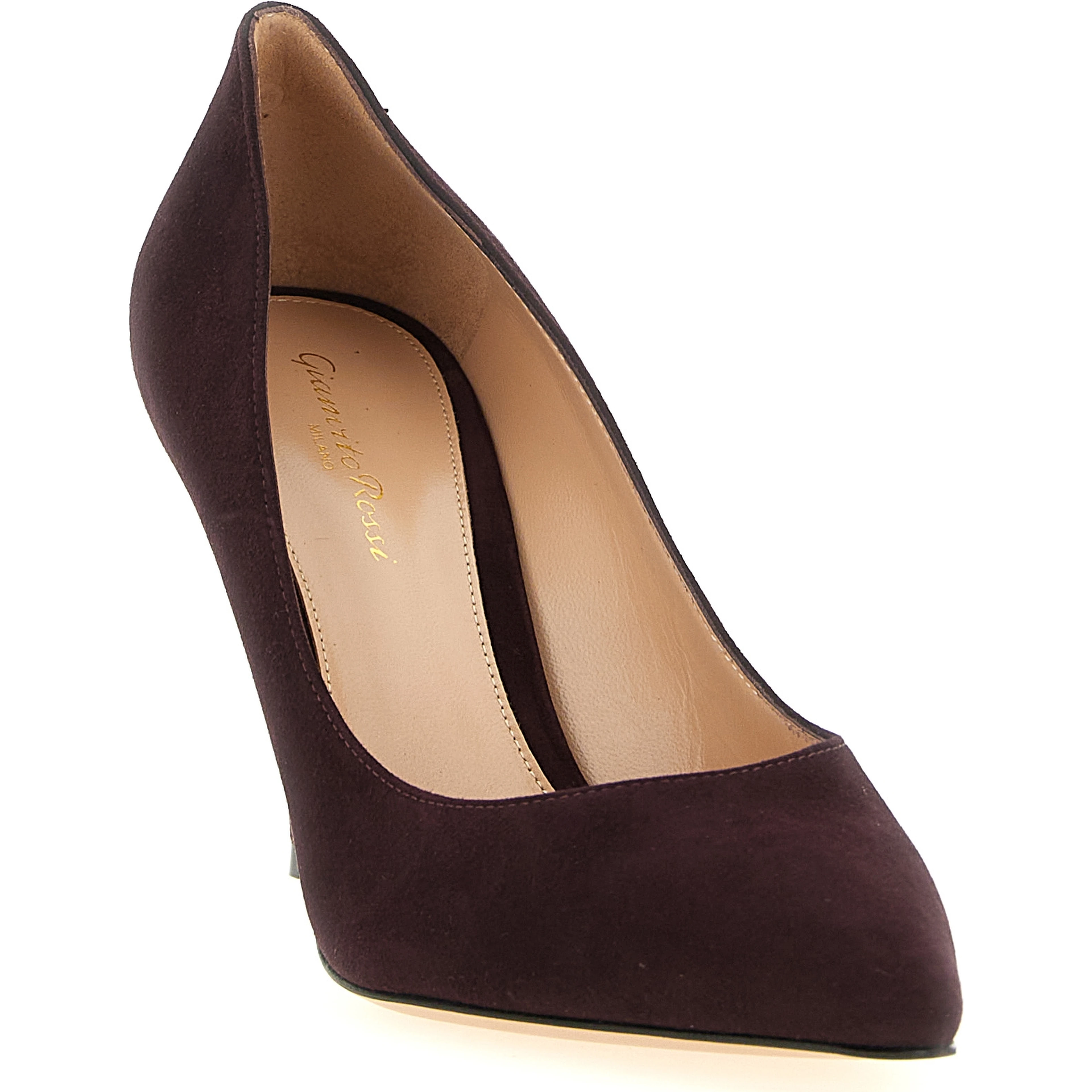 Bordeaux Suede Leather High Heel Pumps