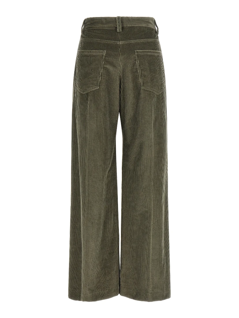 Bicolor Cotton Flared Pants