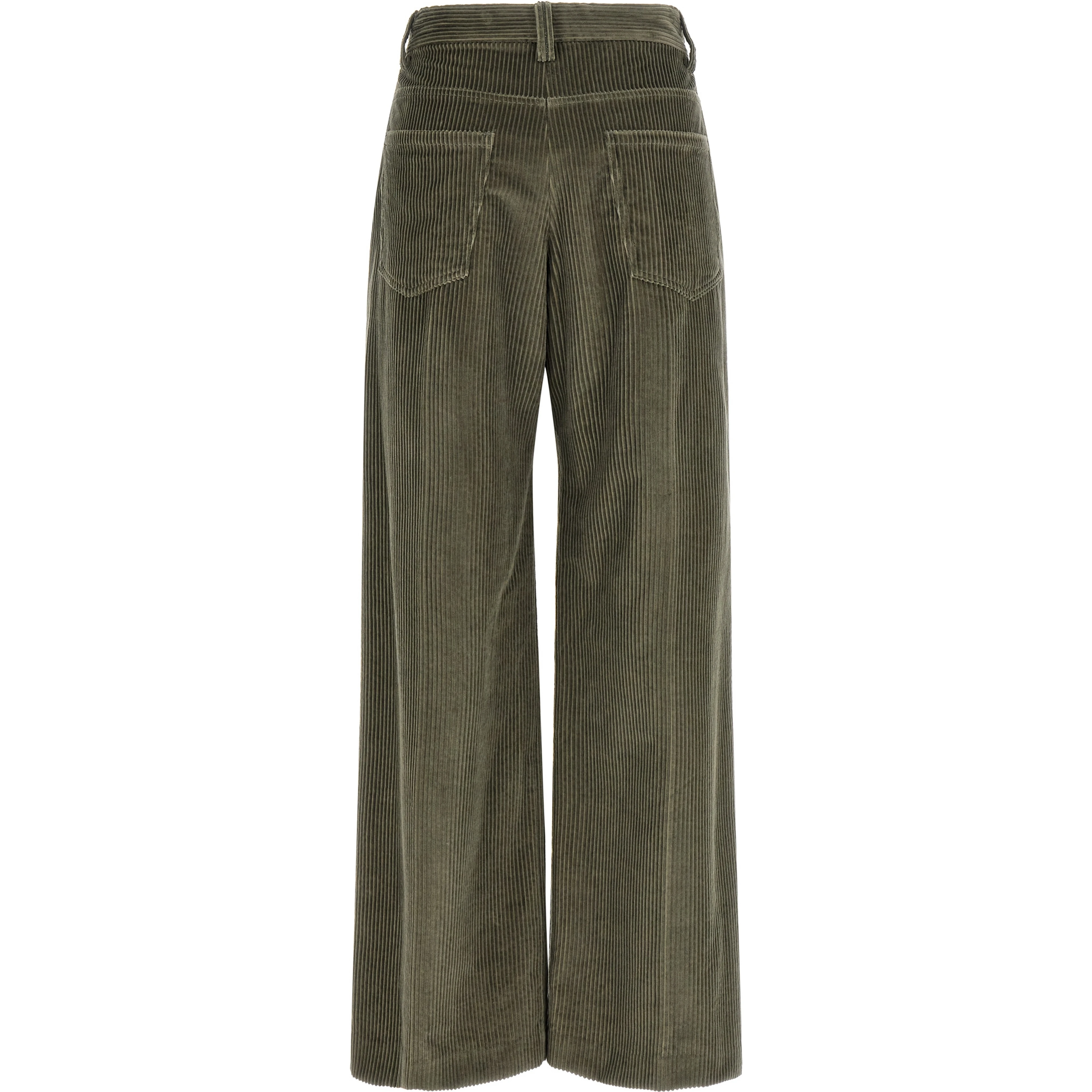 Bicolor Cotton Flared Pants