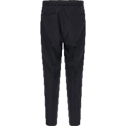 Blue Virgin Wool Casual Pants