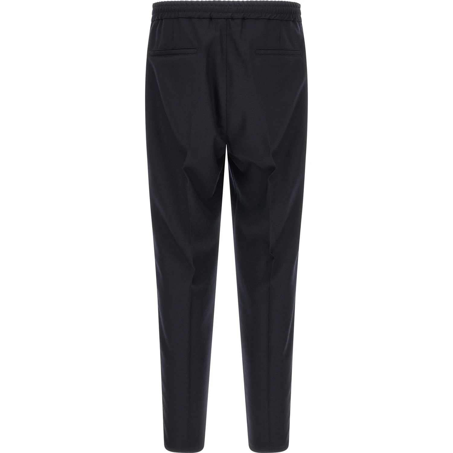 Blue Virgin Wool Casual Pants