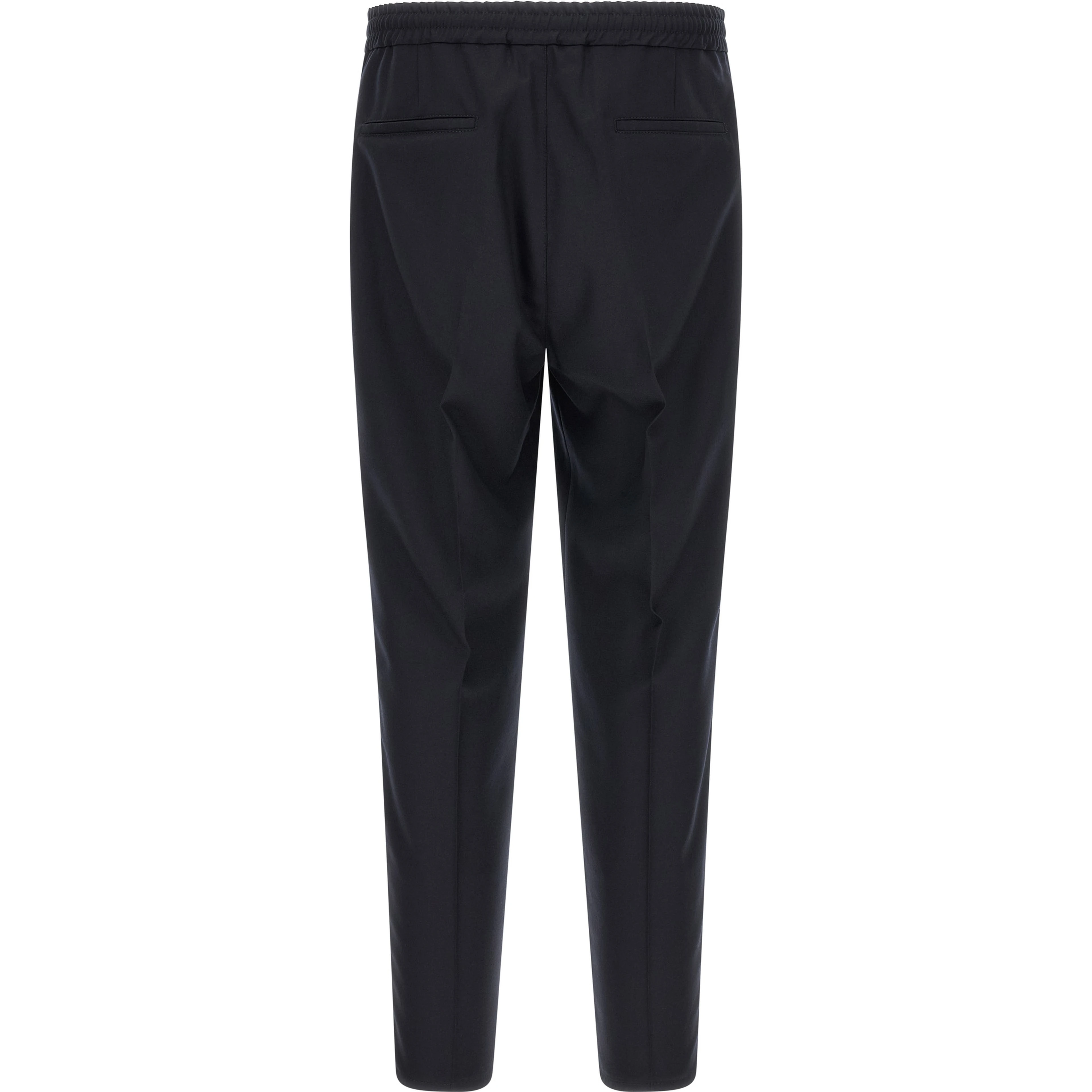 Blue Virgin Wool Casual Pants
