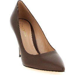 Brown Calfskin High Heel Pumps