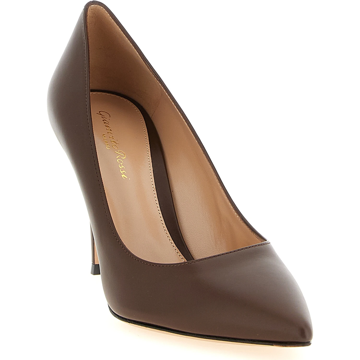 Brown Calfskin High Heel Pumps