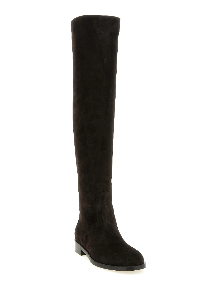 Brown Suede Leather Over The Knee