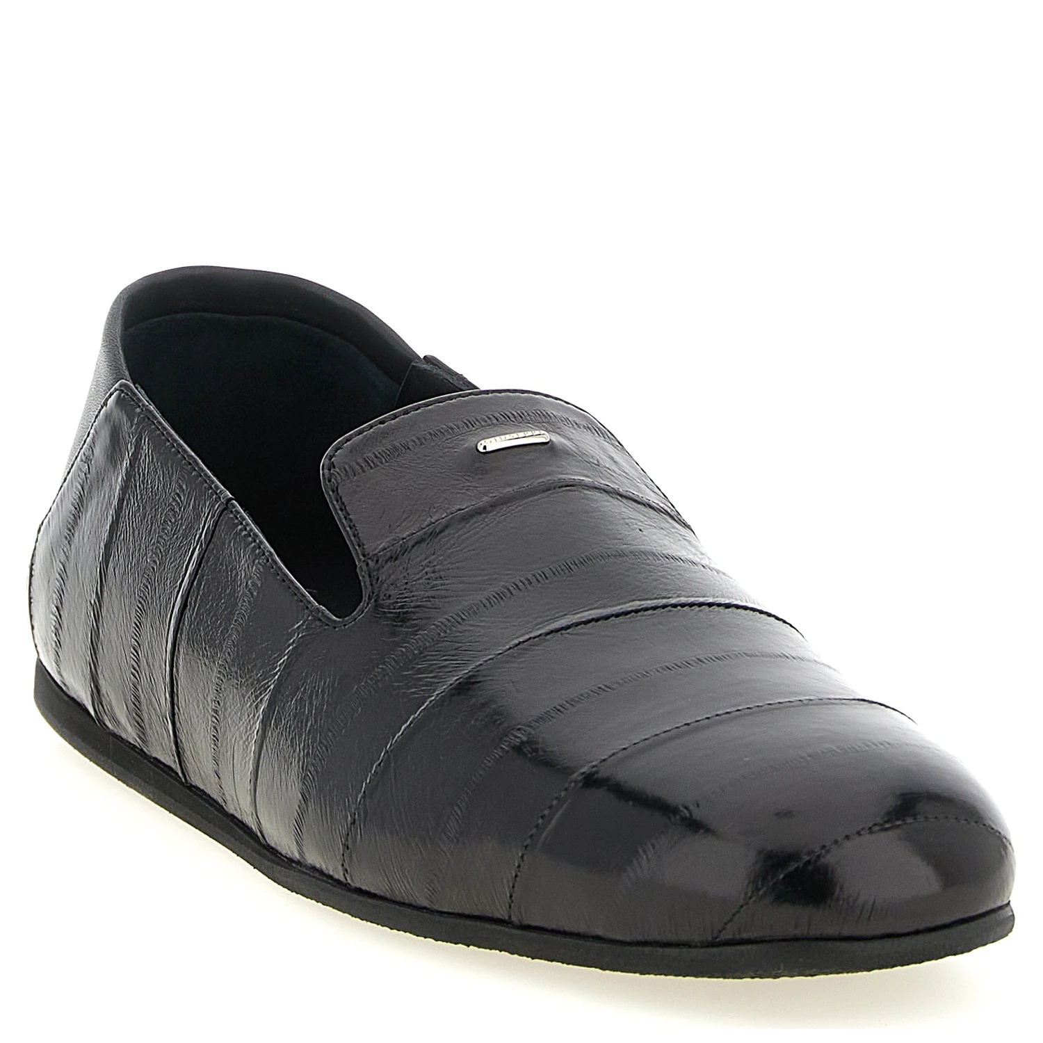 Black Leather Slip-On Loafers