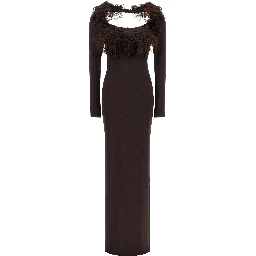 Brown Viscose Long Dress