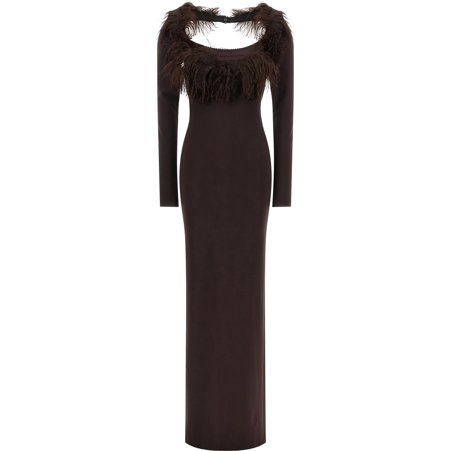 Brown Viscose Long Dress