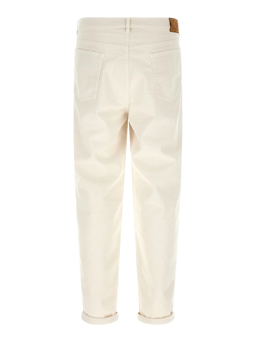 White Cotton Relaxed Fit Jeans