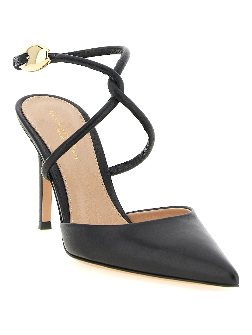 Black Lamb Leather High Heel Pumps