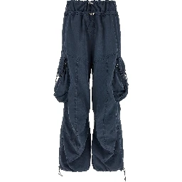 Blue Cotton Cargo Pants