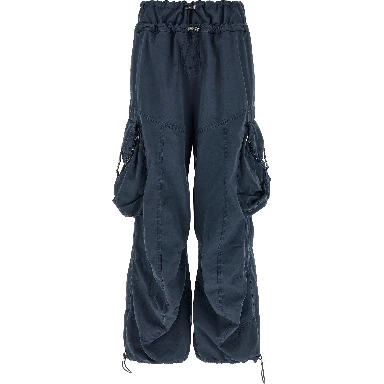 Blue Cotton Cargo Pants