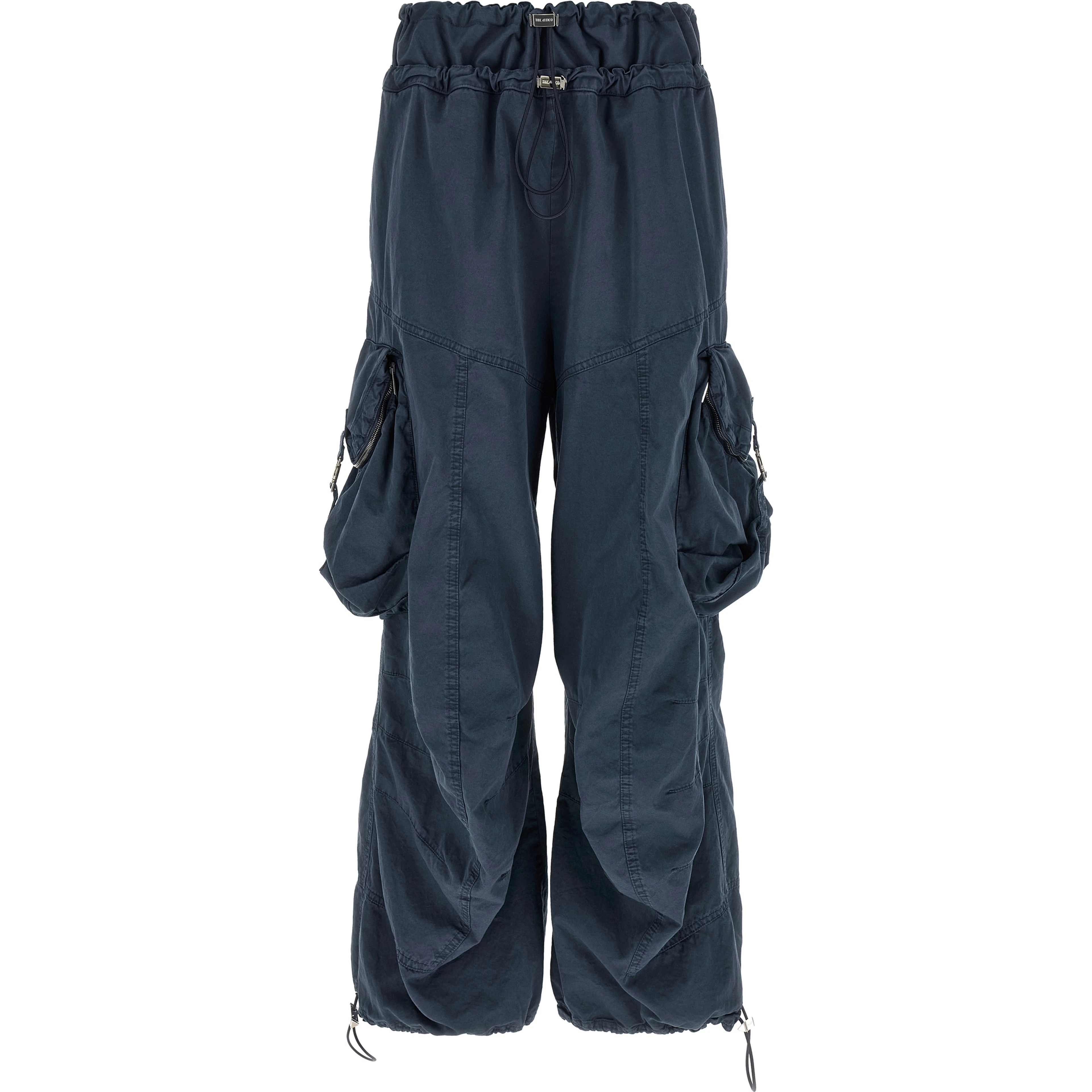 Blue Cotton Cargo Pants