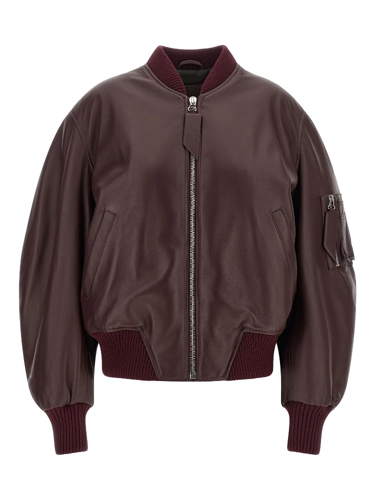 Bordeaux Lamb Leather Leather Jacket