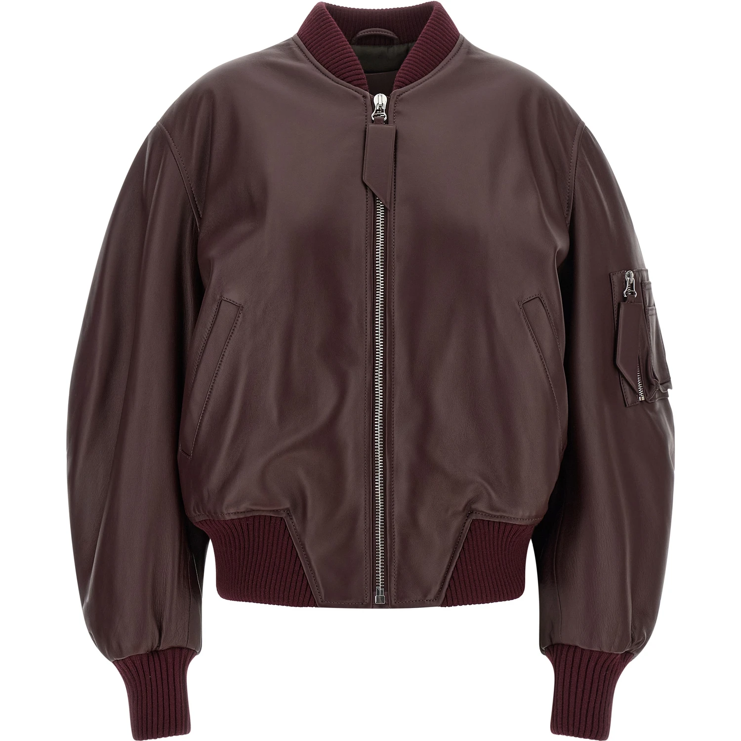 Bordeaux Lamb Leather Leather Jacket
