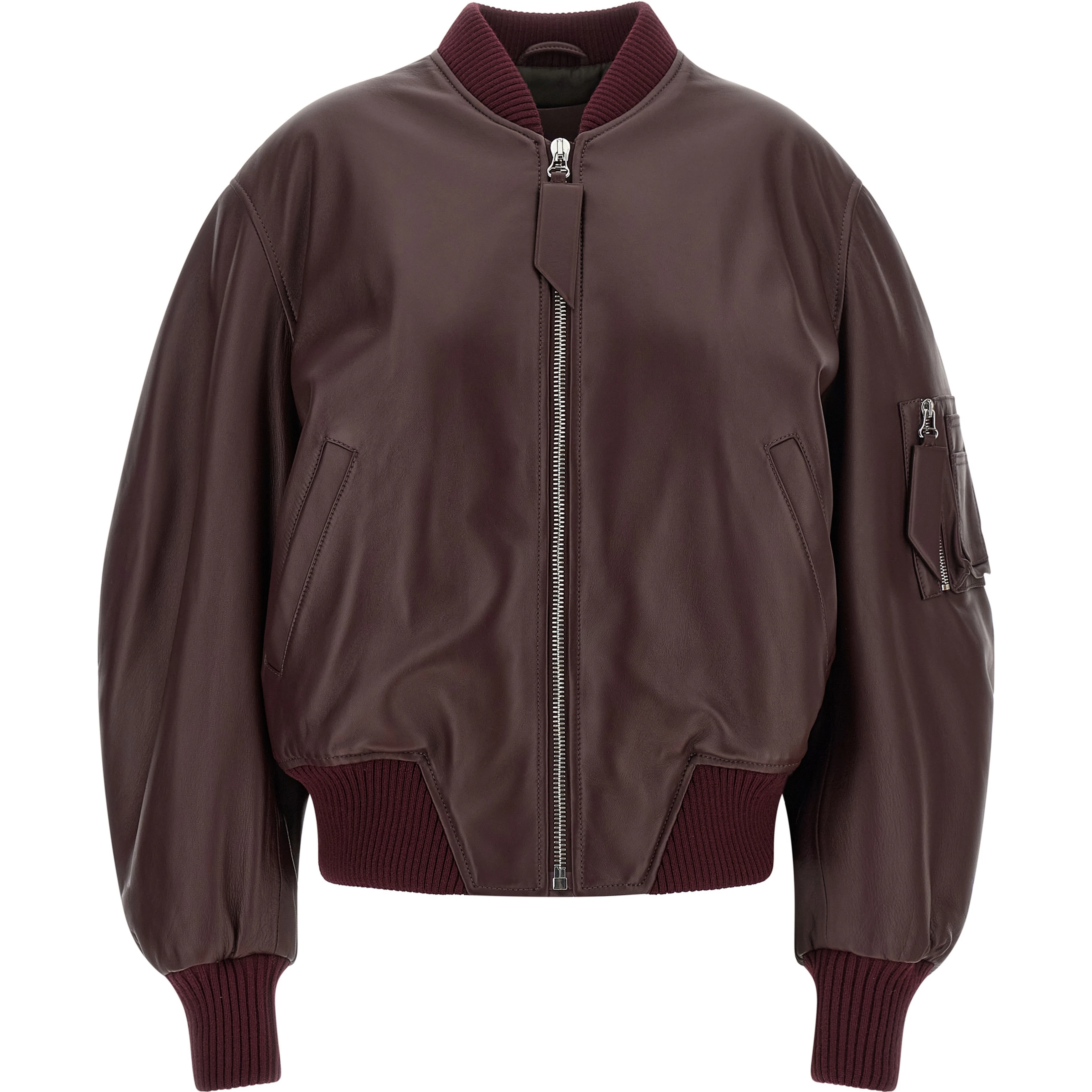 Bordeaux Lamb Leather Leather Jacket