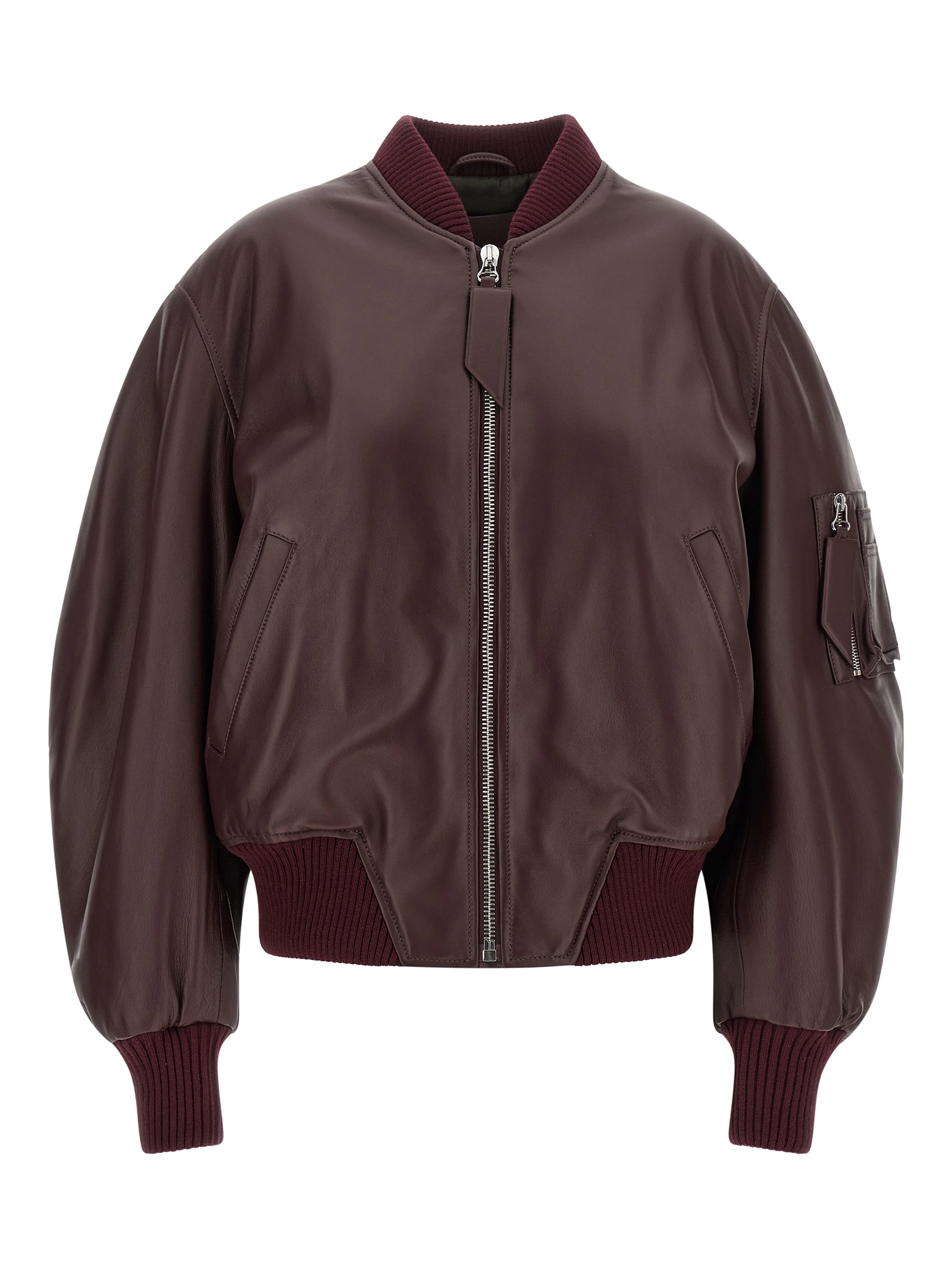 Bordeaux Lamb Leather Leather Jacket