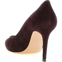 Bordeaux Suede Leather High Heel Pumps
