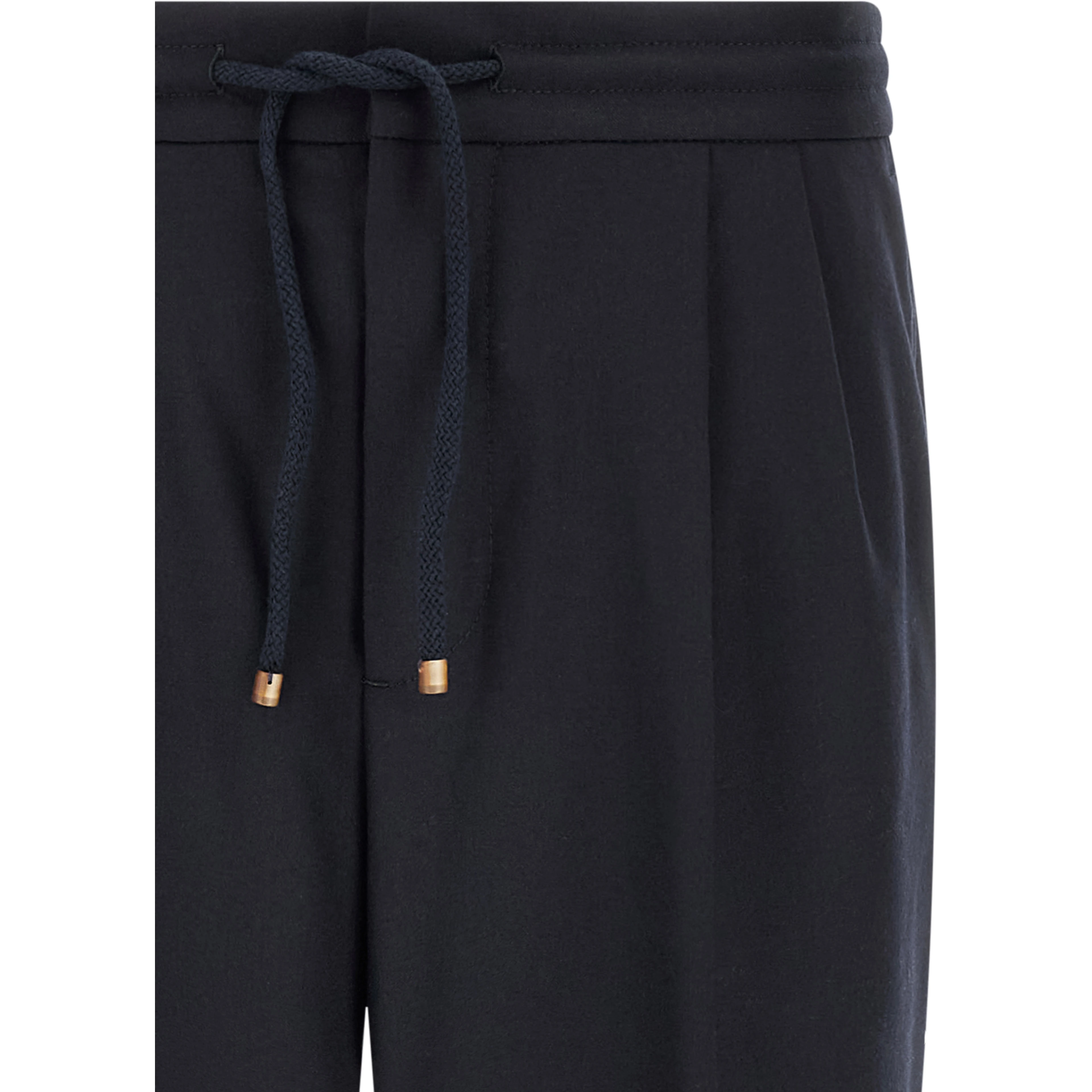 Blue Virgin Wool Casual Pants