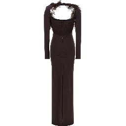 Brown Viscose Long Dress